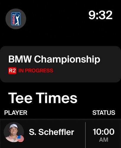PGA TOUR Apple Watch screenshot 1