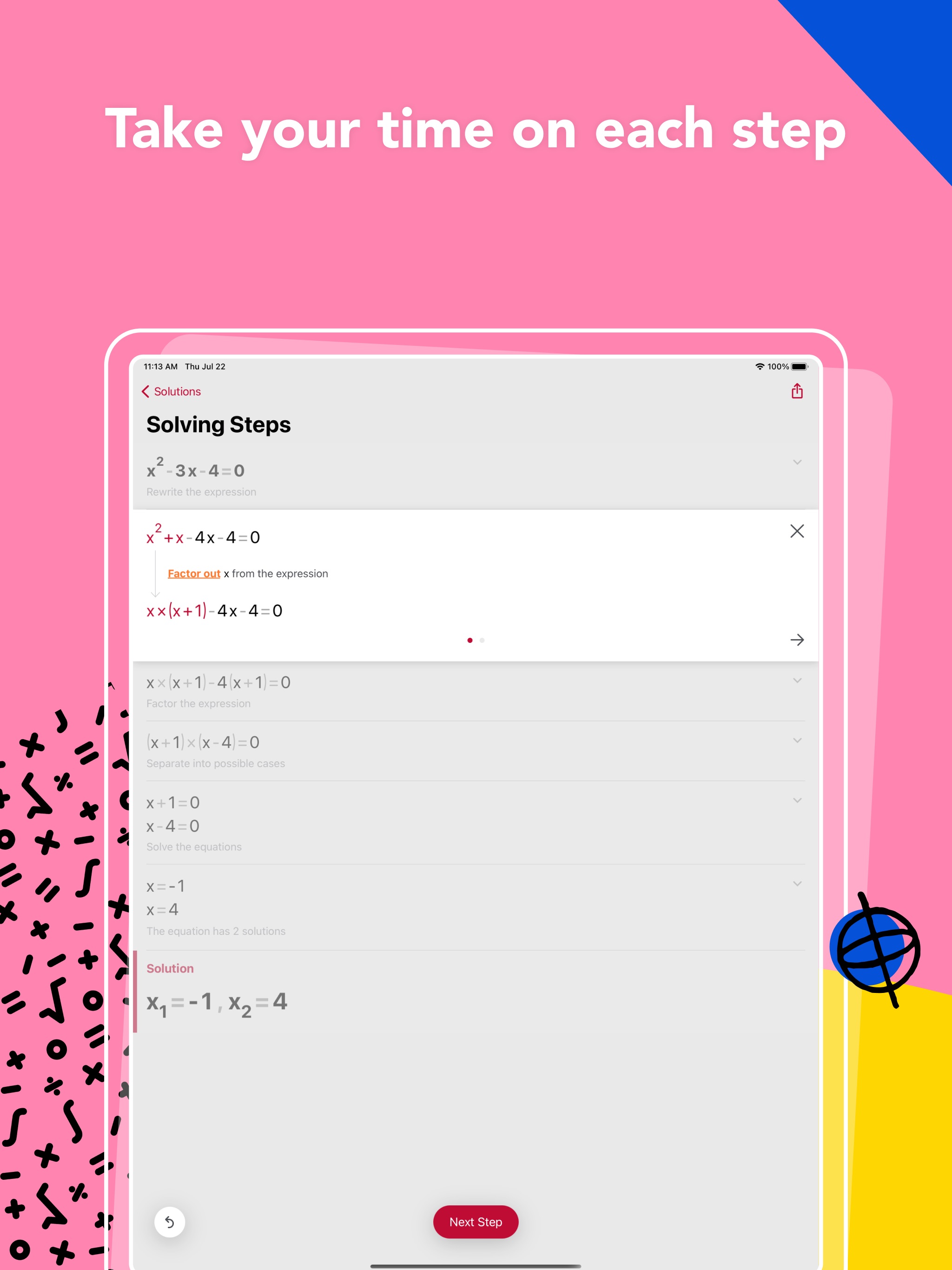 Photomath iPad screenshot 3