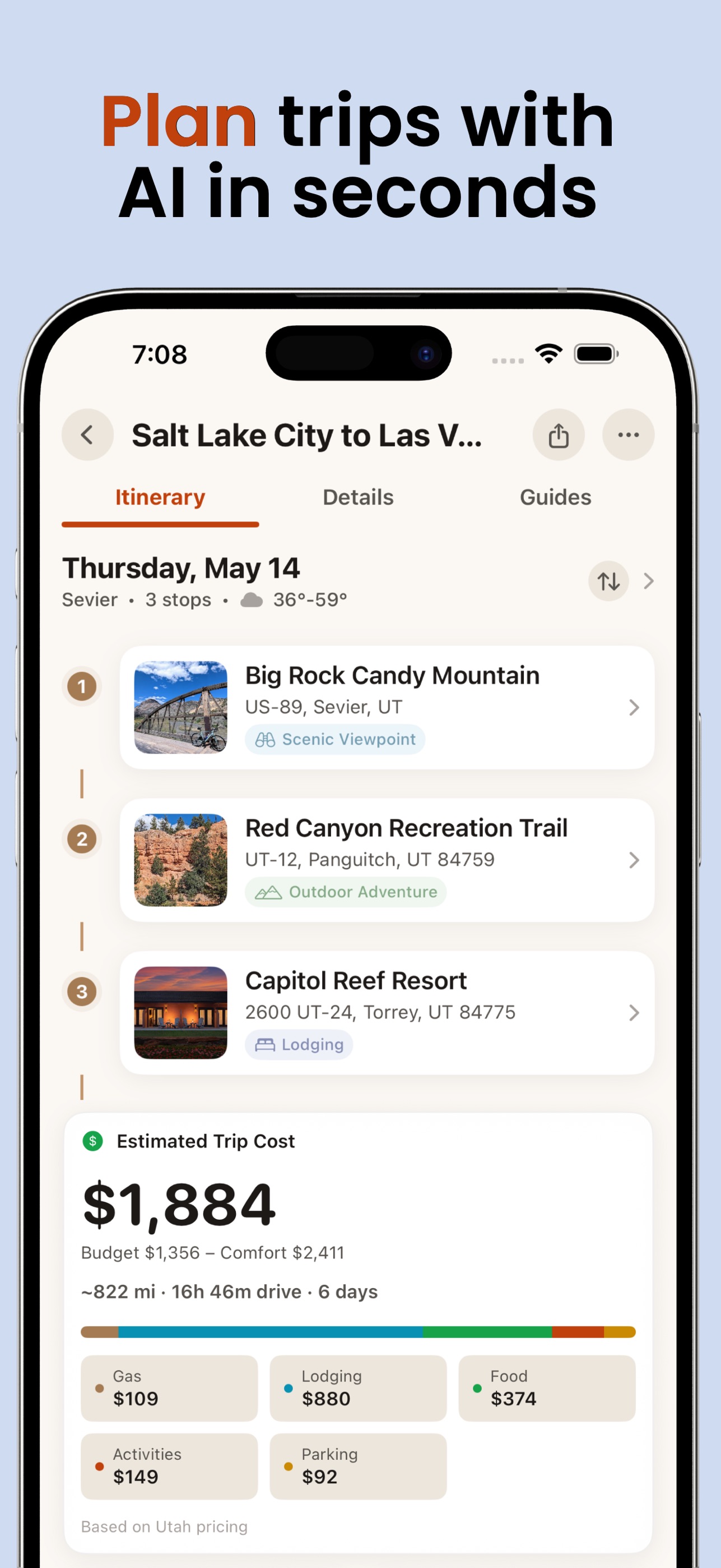 Road Trip! Planner & Games iPhone screenshot 1
