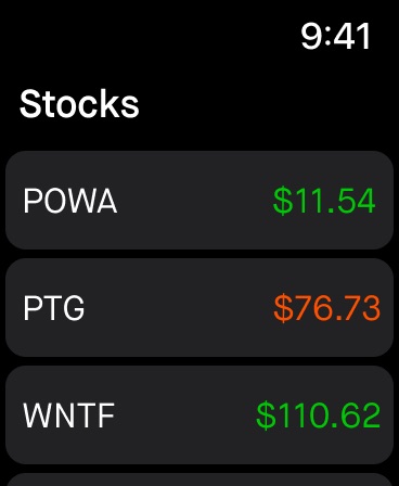 Robinhood Apple Watch screenshot 2