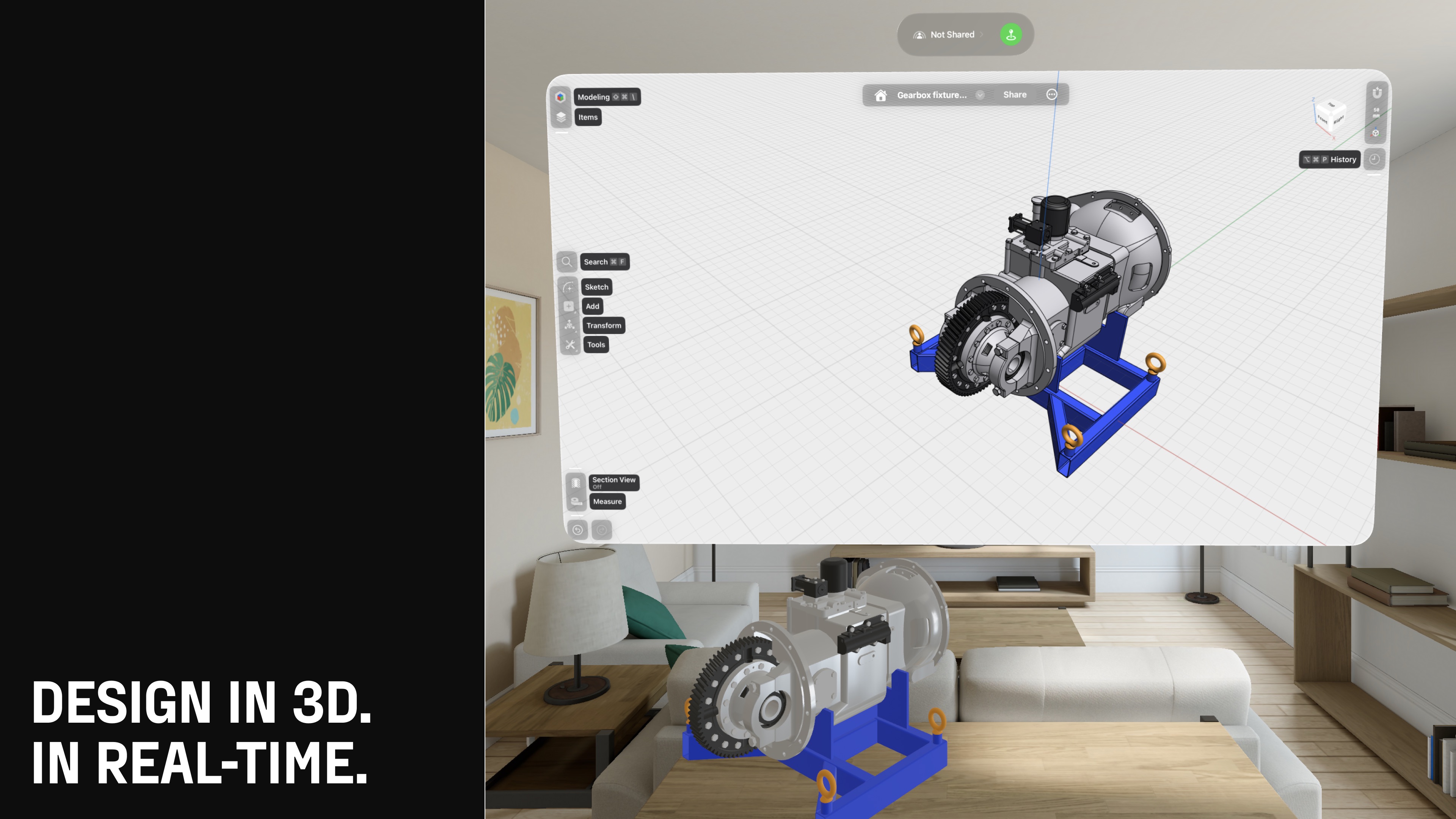 Shapr 3D CAD modeling Apple Vision screenshot 4