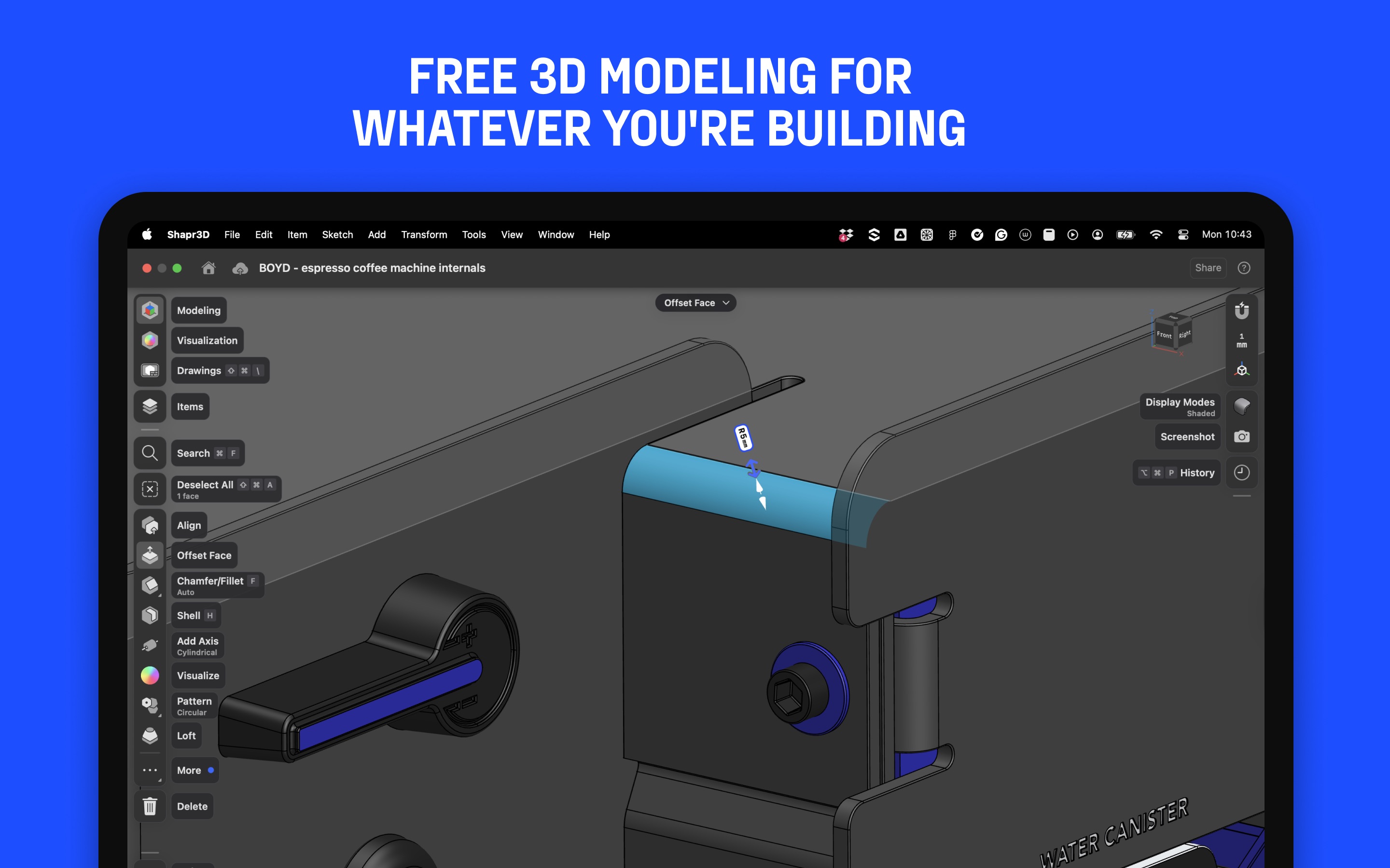 Shapr 3D CAD modeling Mac screenshot 2