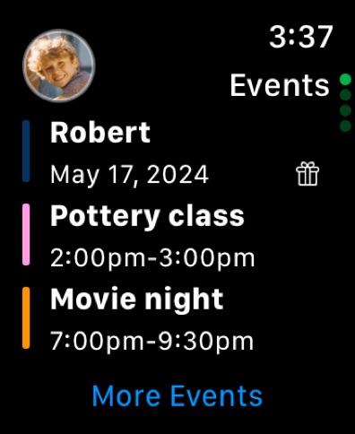 Shared Family Calendar: FamCal Apple Watch screenshot 1
