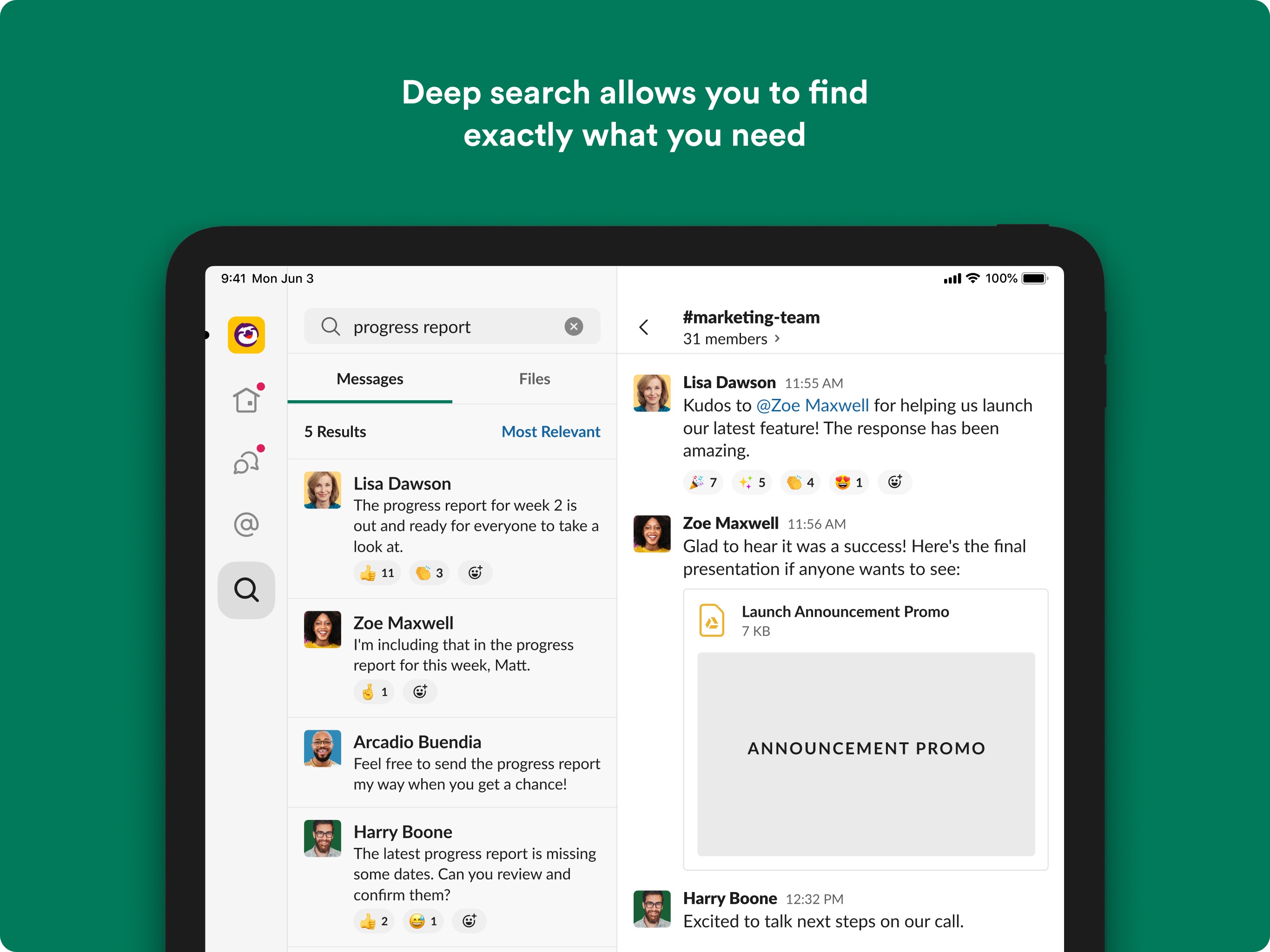 Slack iPad screenshot 2
