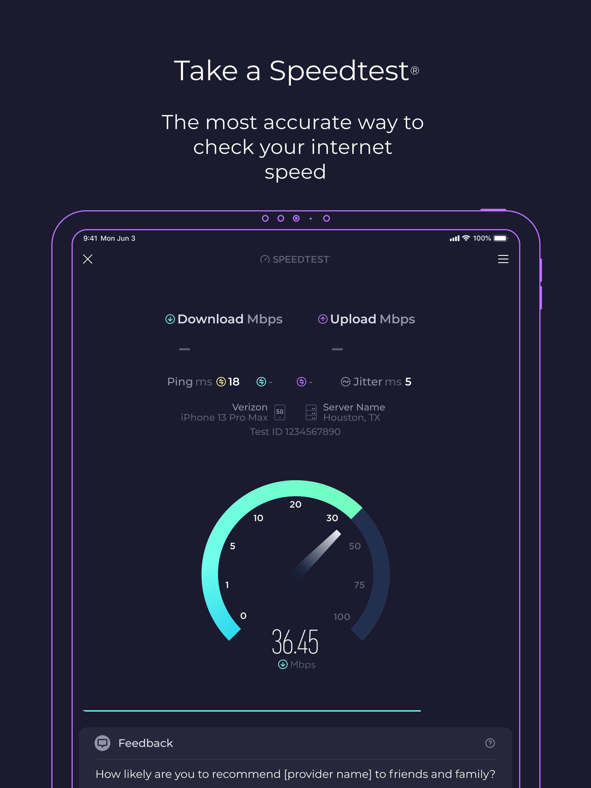 Speedtest by Ookla iPad screenshot 1