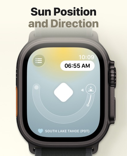 Sunlitt: Sun tracker & seeker Apple Watch screenshot 3