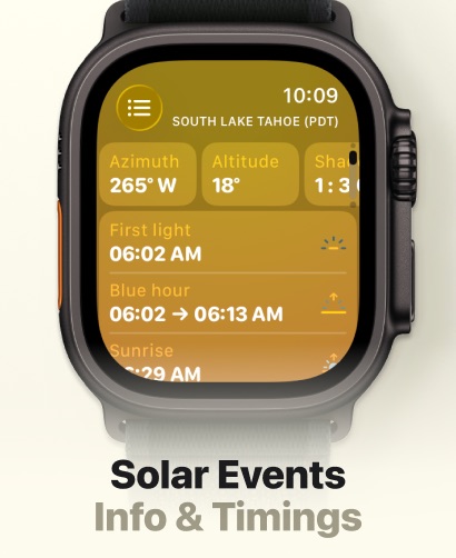 Sunlitt: Sun tracker & seeker Apple Watch screenshot 5
