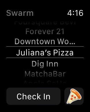 Swarm: Check In, Explore, Map Apple Watch screenshot 1