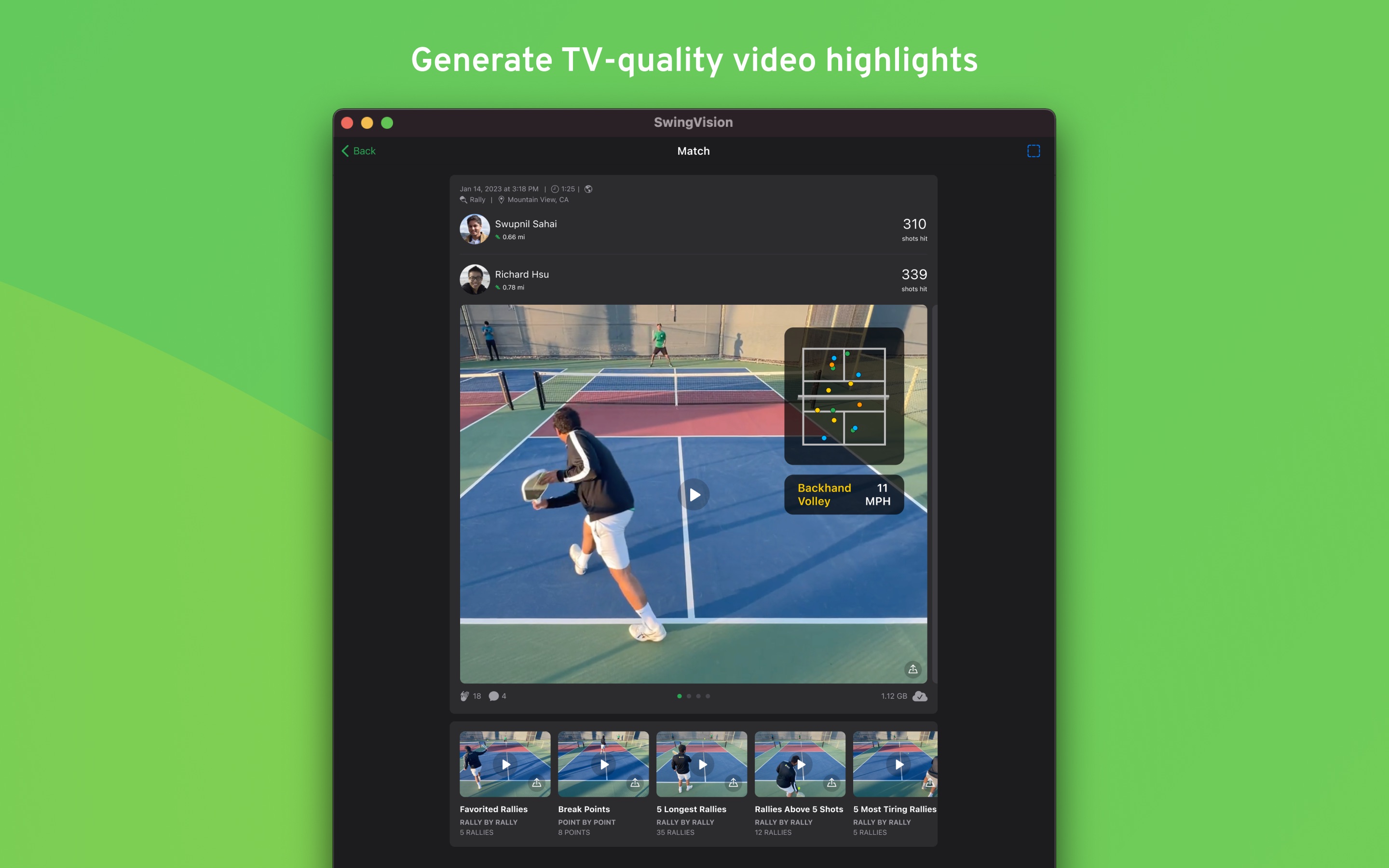 SwingVision: Tennis Pickleball Mac screenshot 3