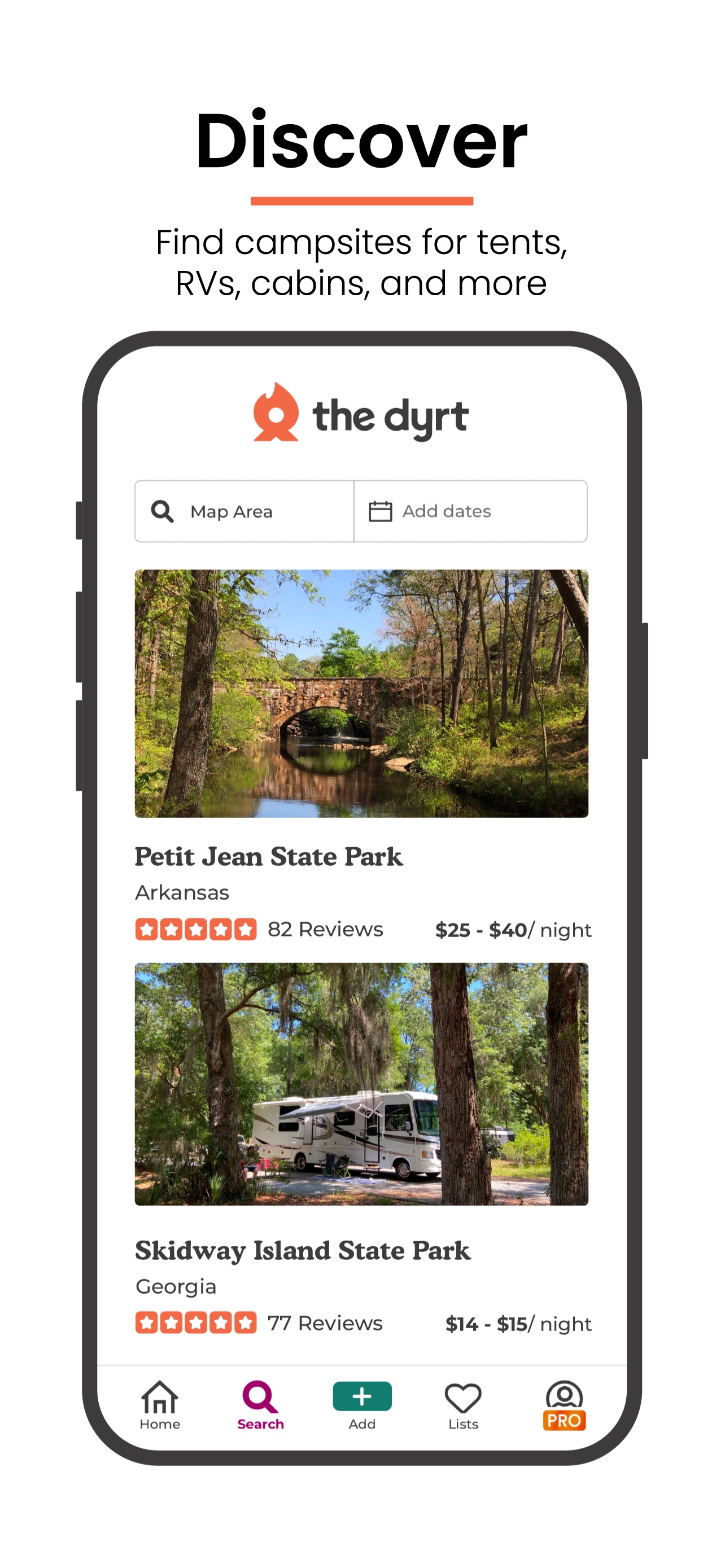 The Dyrt: RV & Free Camping iPhone screenshot 2