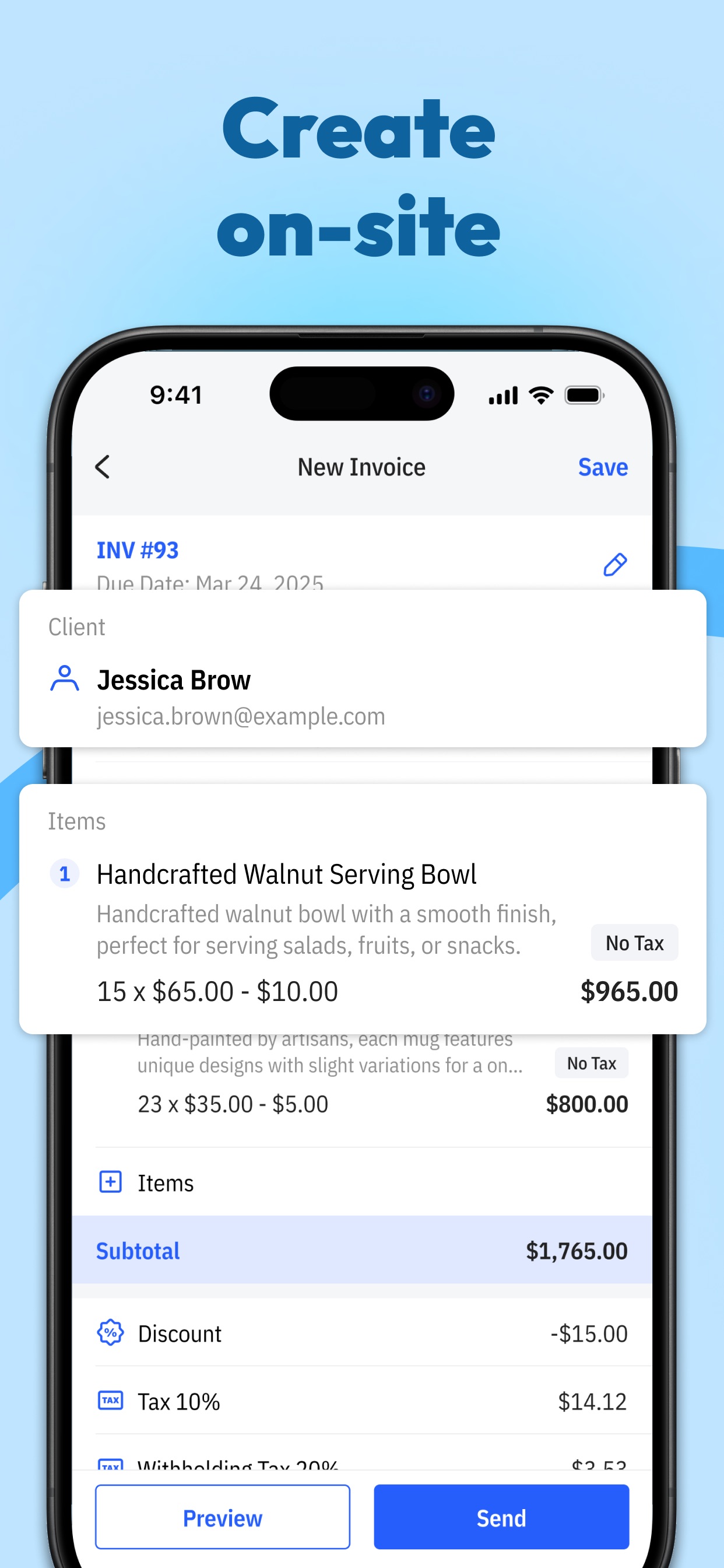 Tiny Invoice - Invoice Maker iPhone screenshot 3