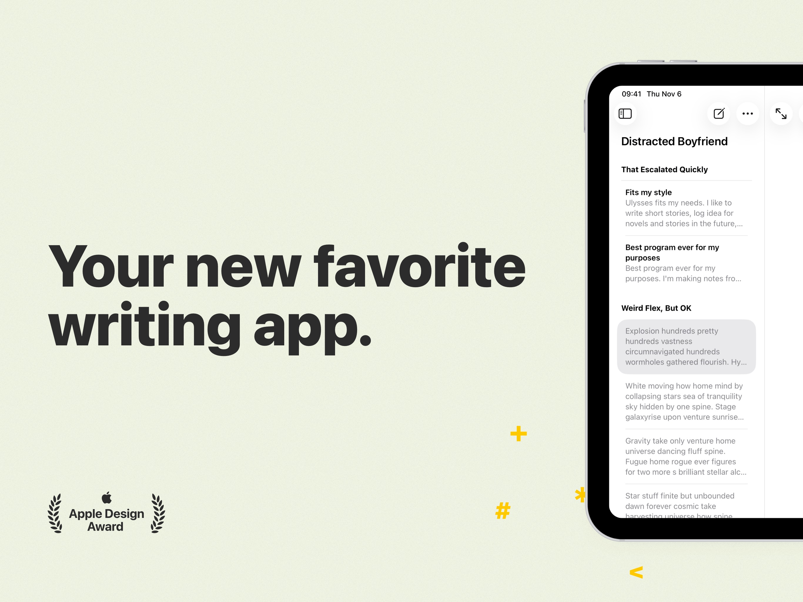 Ulysses: Writing App iPad screenshot 1