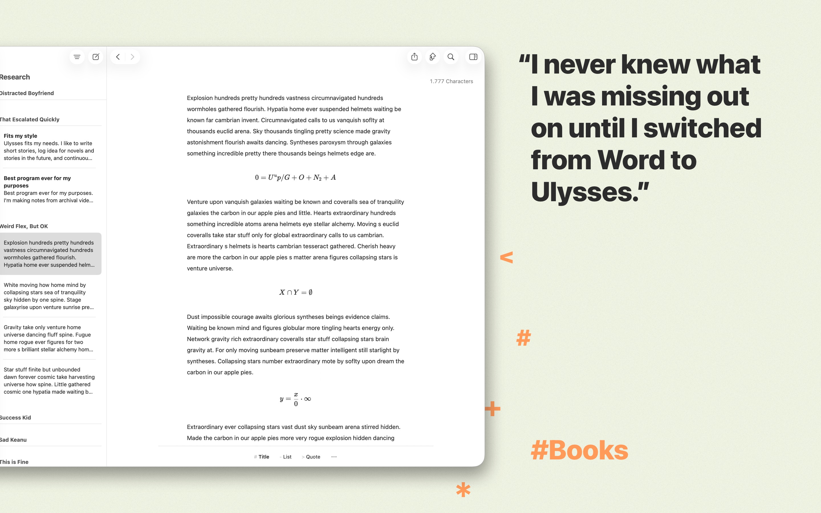 Ulysses: Writing App Mac screenshot 2