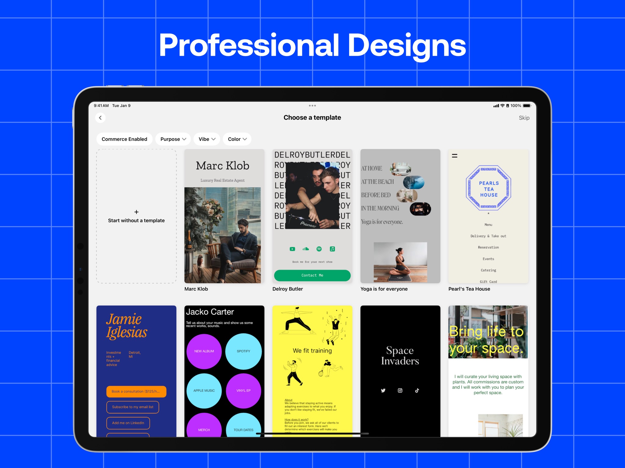 Universe Website Builder iPad screenshot 2