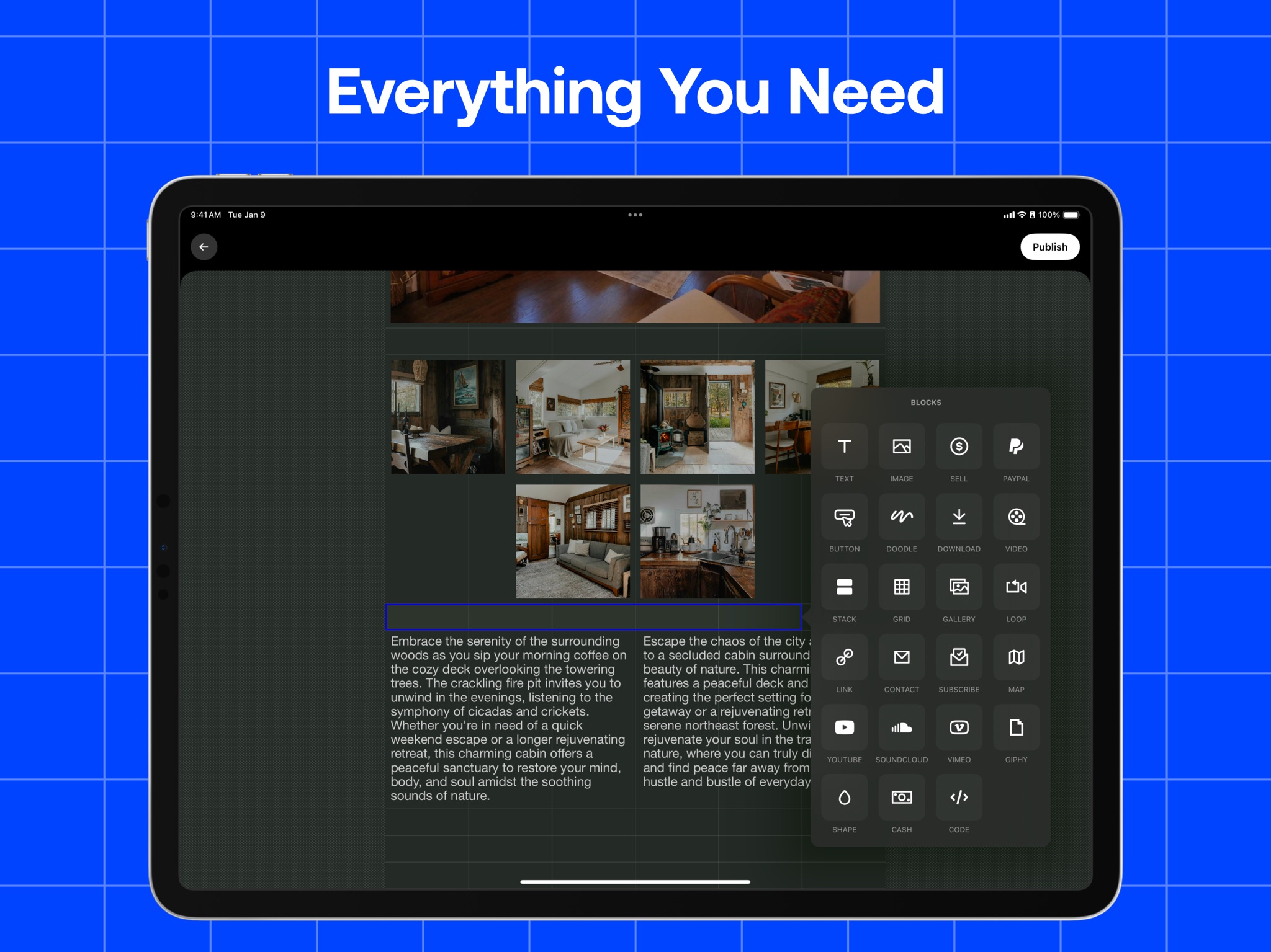 Universe Website Builder iPad screenshot 5