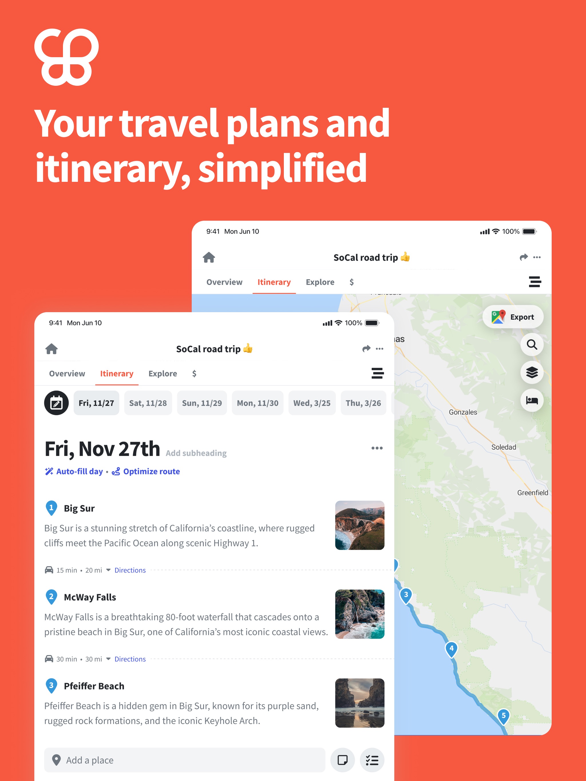 Wanderlog - Travel Planner iPad screenshot 1