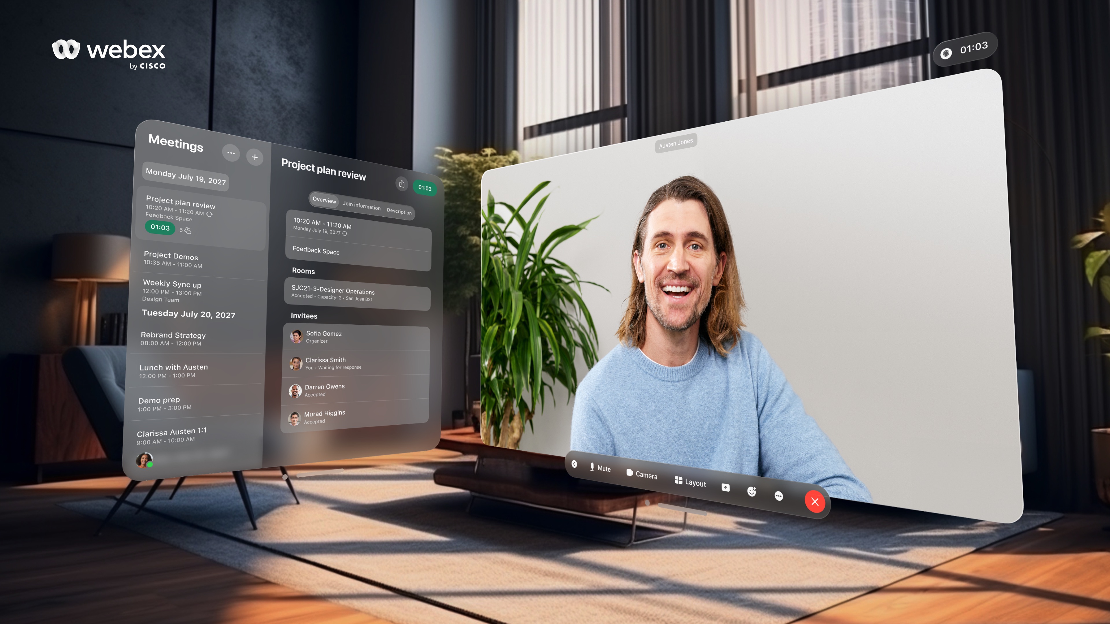 Webex Apple Vision screenshot 1