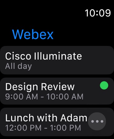 Webex Apple Watch screenshot 1