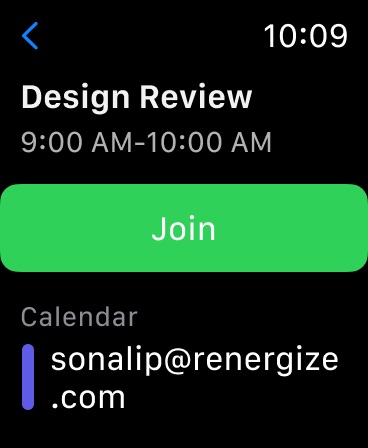 Webex Apple Watch screenshot 2