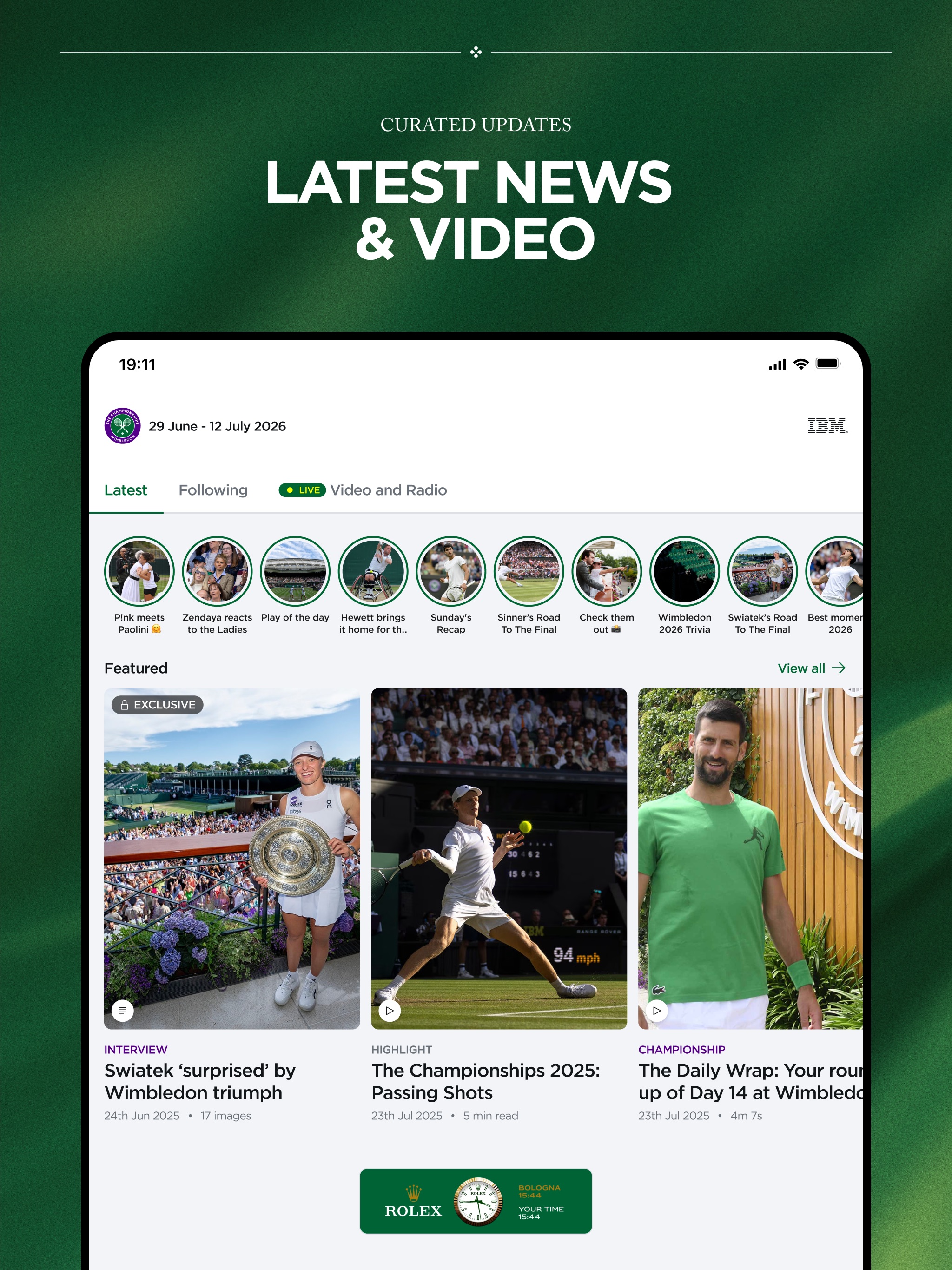 Wimbledon 2026 iPad screenshot 1