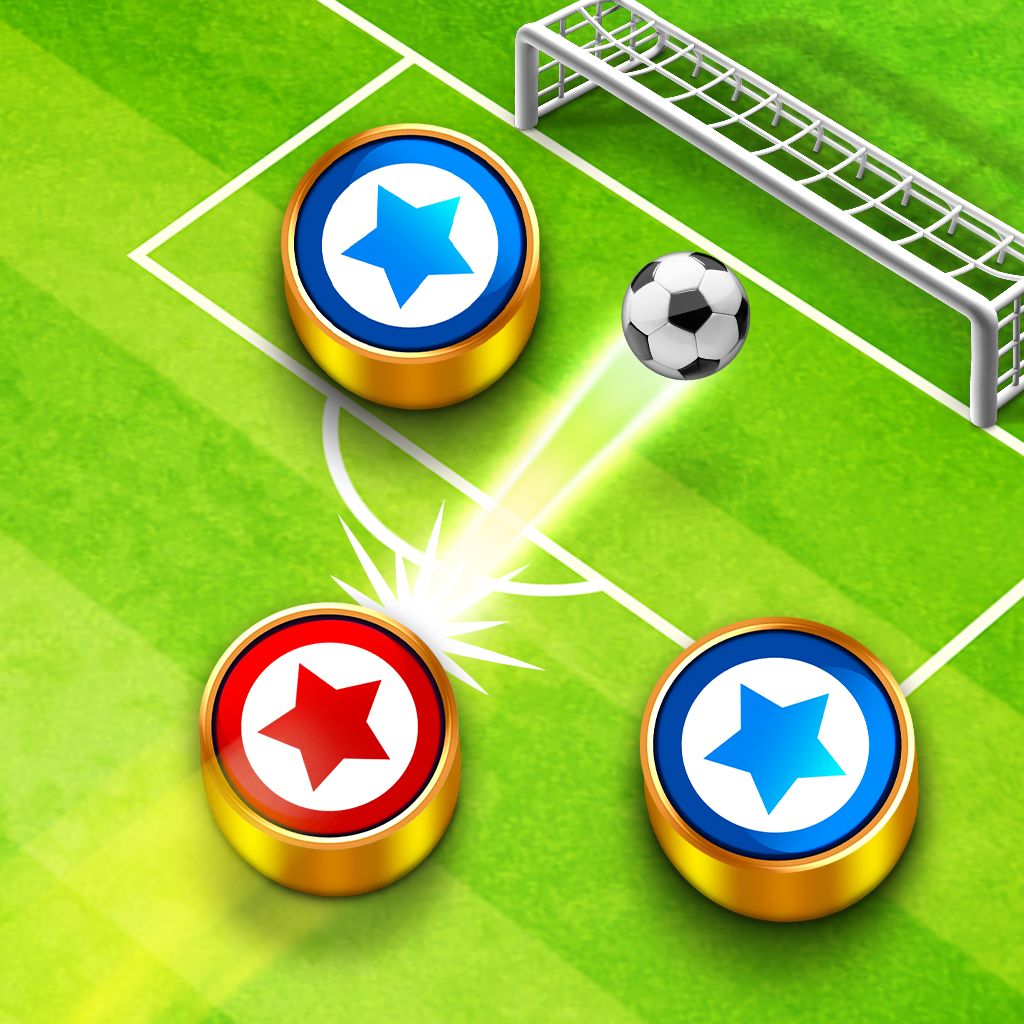 Soccer Stars app icon with a green 3D cartoon circle design featuring a soccer tokens.